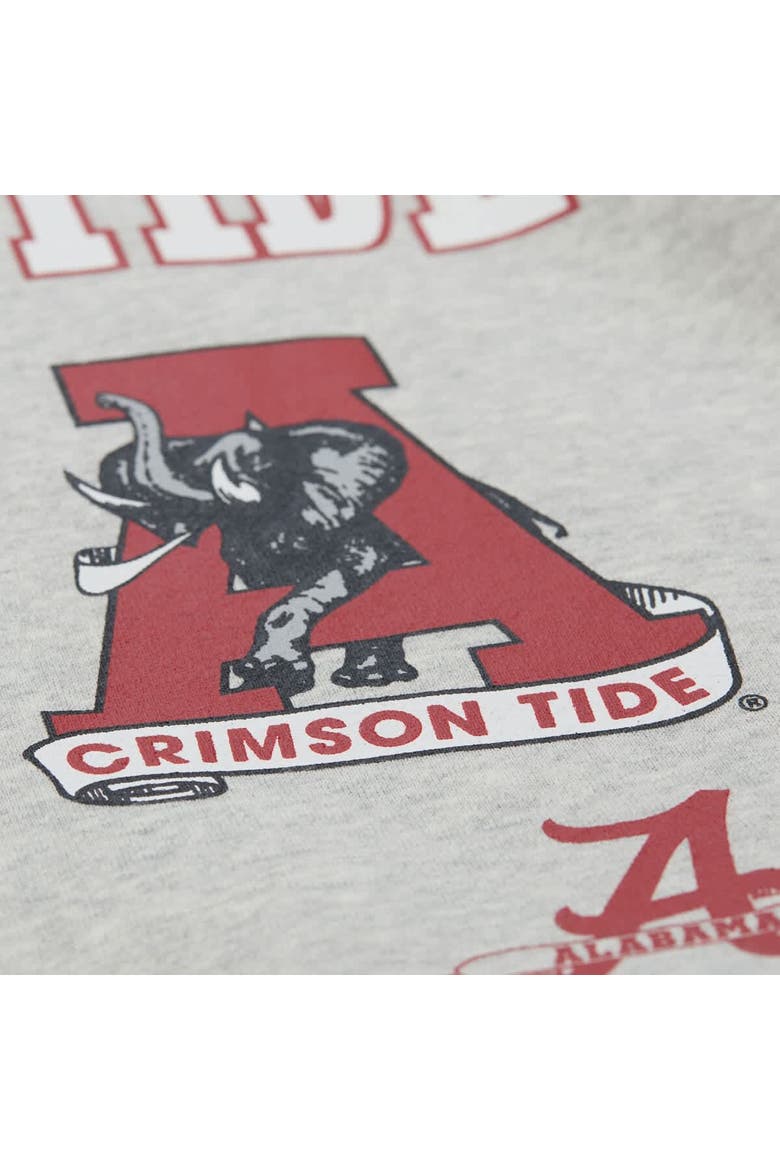 Men's Mitchell & Ness Heather Gray Alabama Crimson Tide All Over Print Sweatshirt, Alternate, color, Heather Gray