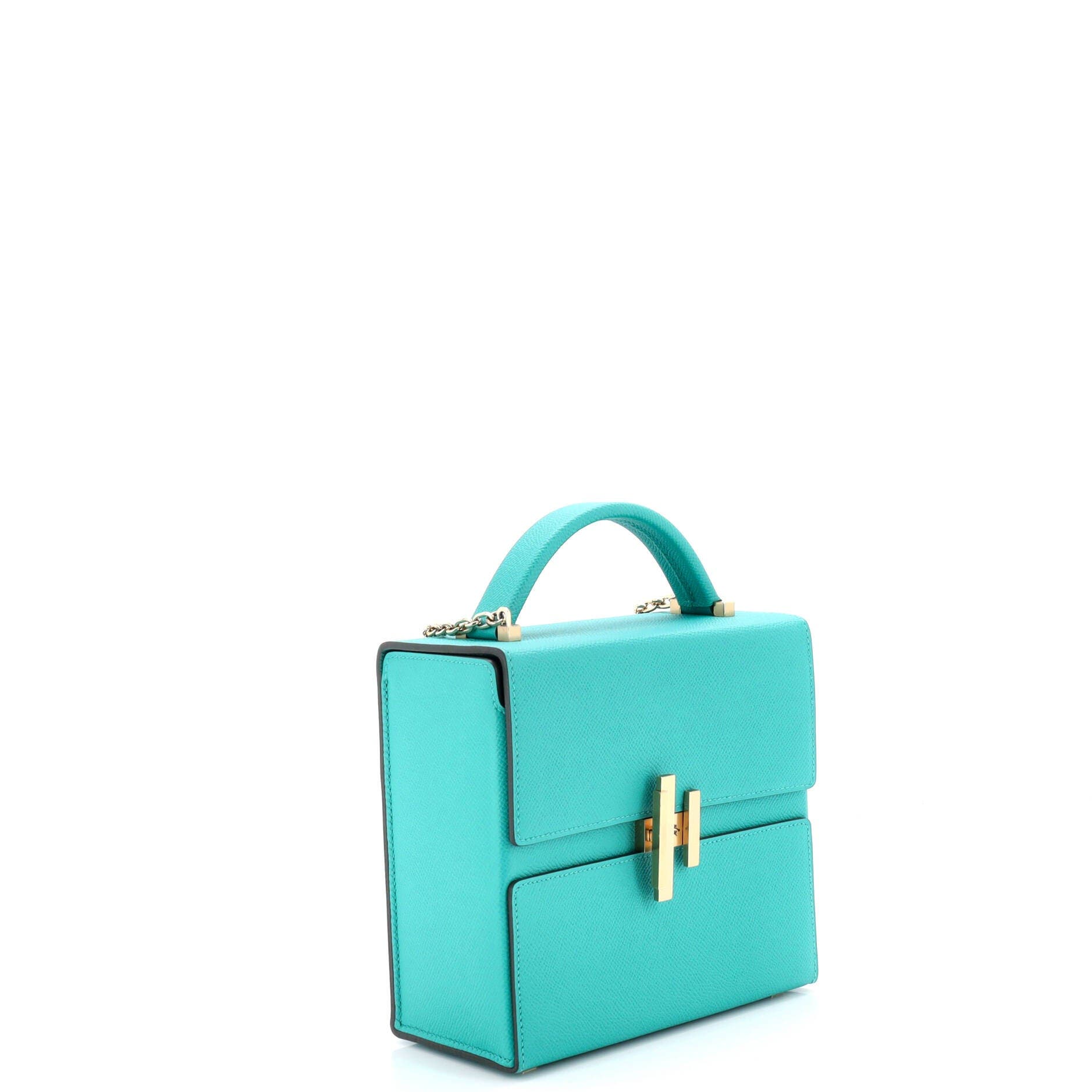 Pre-Owned Hermes Cinhetic Top Handle Bag Epsom, Alternate, color, Vert Verone