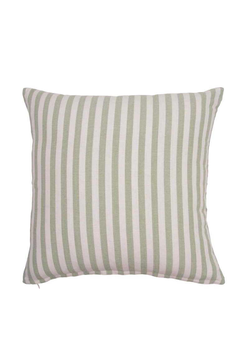 Botanical Forest Reversible Striped Graphic Print Woven Throw Pillow, 18" x 18", Alternate, color, Green