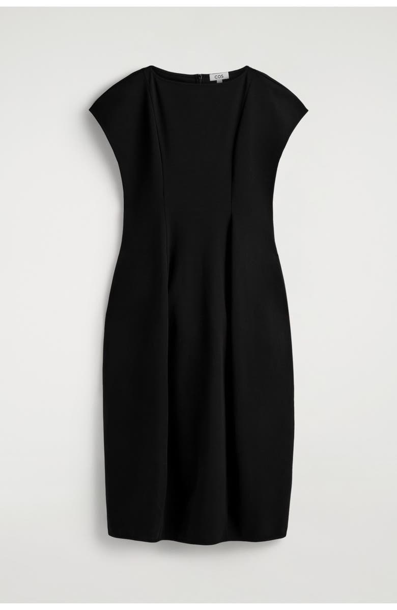 COS Sculptural Jersey Midi Dress, Alternate, color, Black