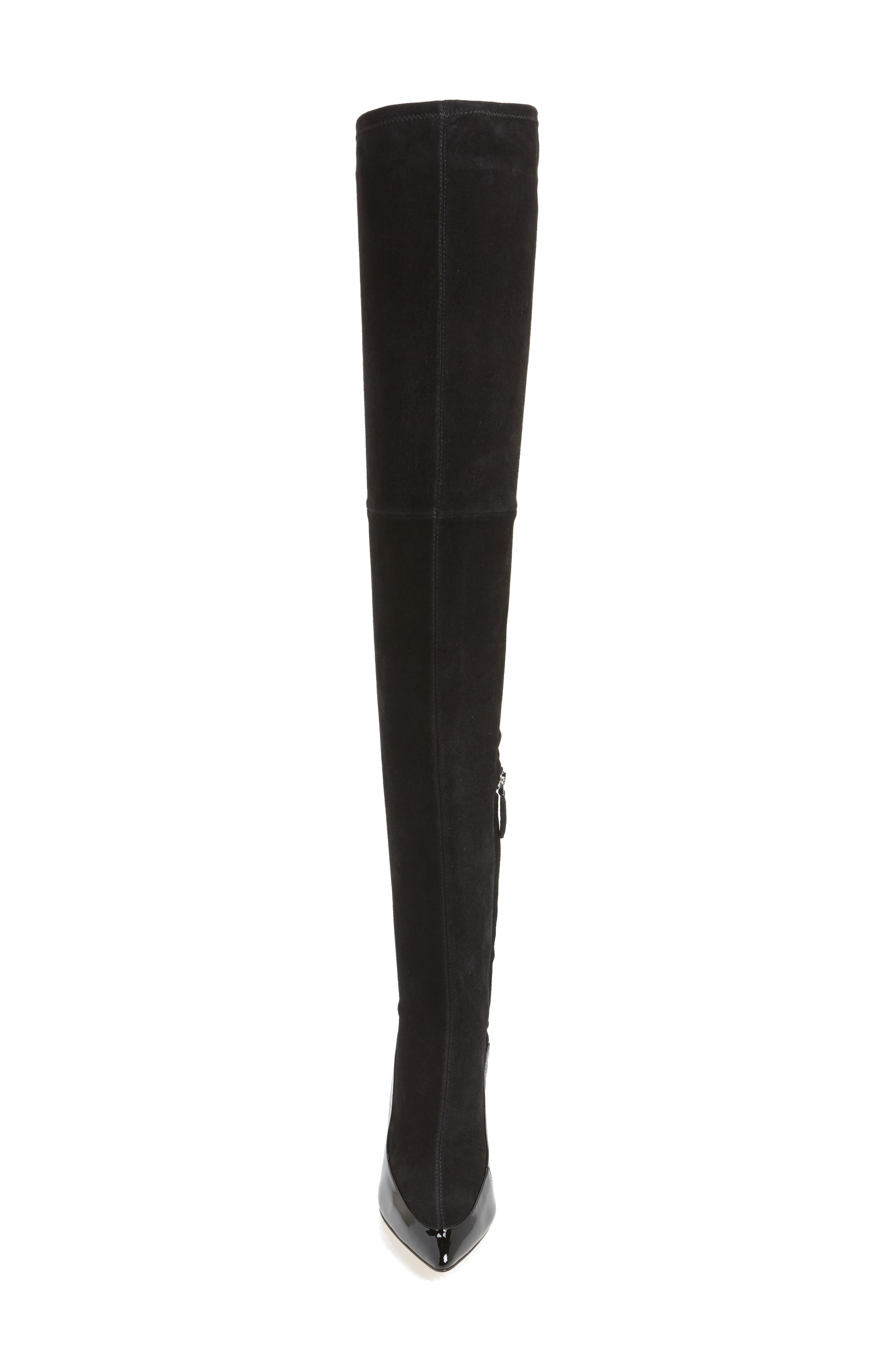 Cassie Thigh High Boot, Alternate, color, BLACK SUEDE