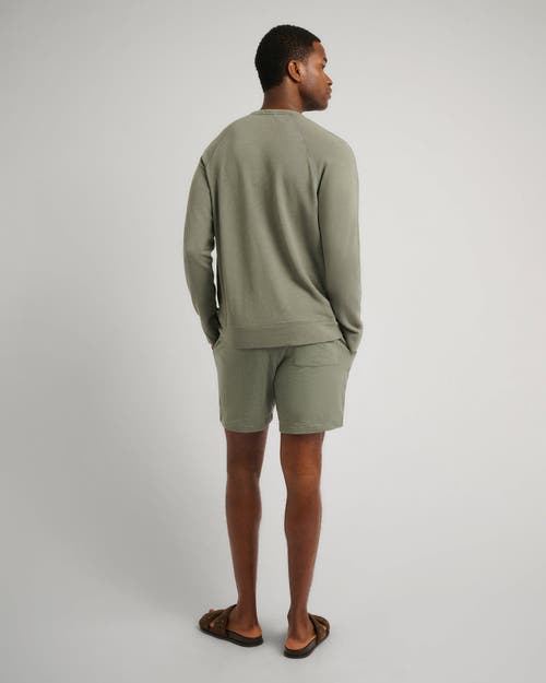 Onia Slub Terry Crewneck Sweater In Green