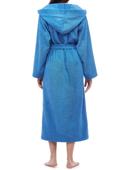 Arus Paradise Womens Hooded Cotton Bath Robe In Blue