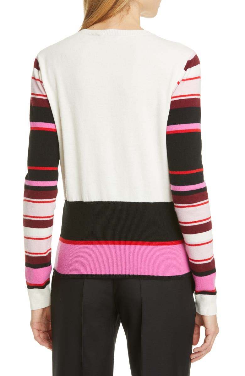 Valentino Feather Intarsia Wool & Cashmere Sweater, Alternate, color, 