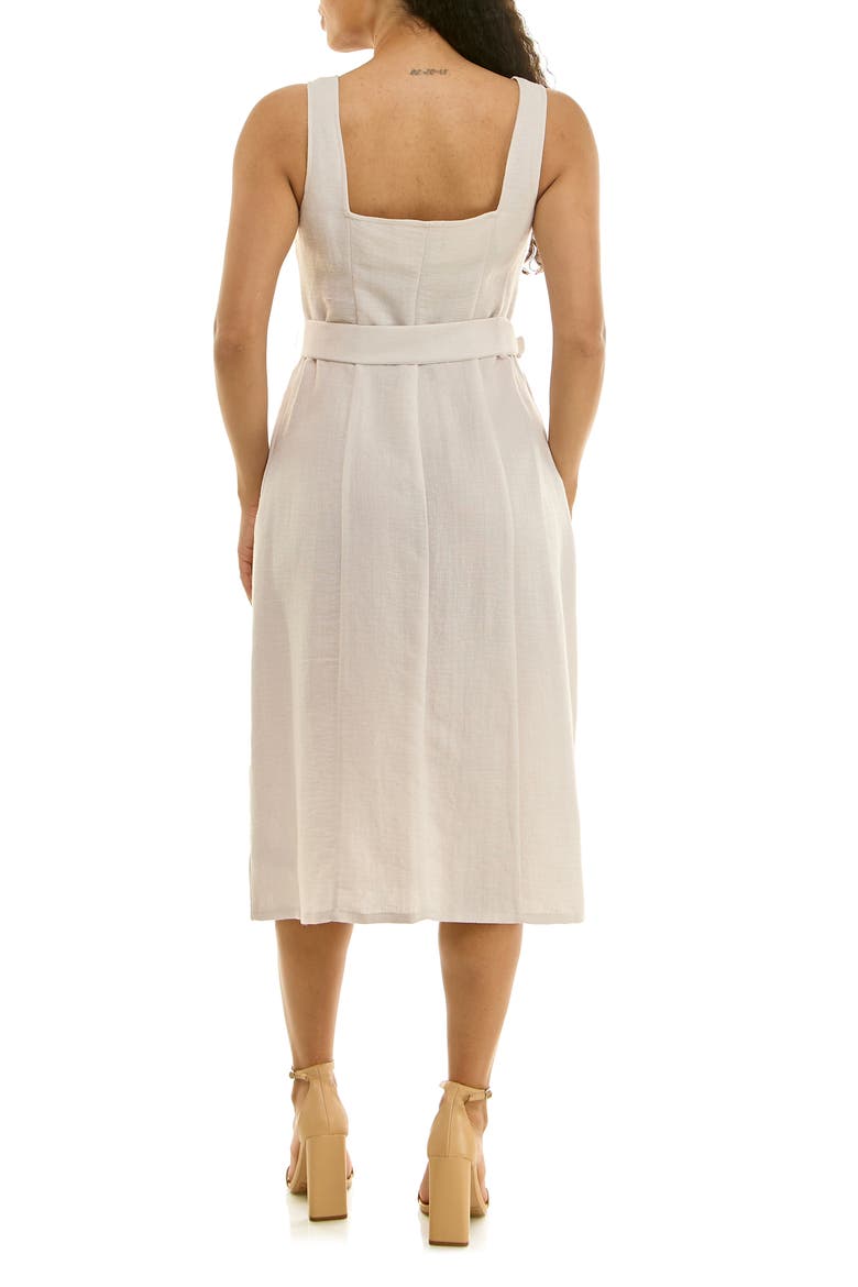 Square Neck Button Front Dress, Alternate, color, OYSTER