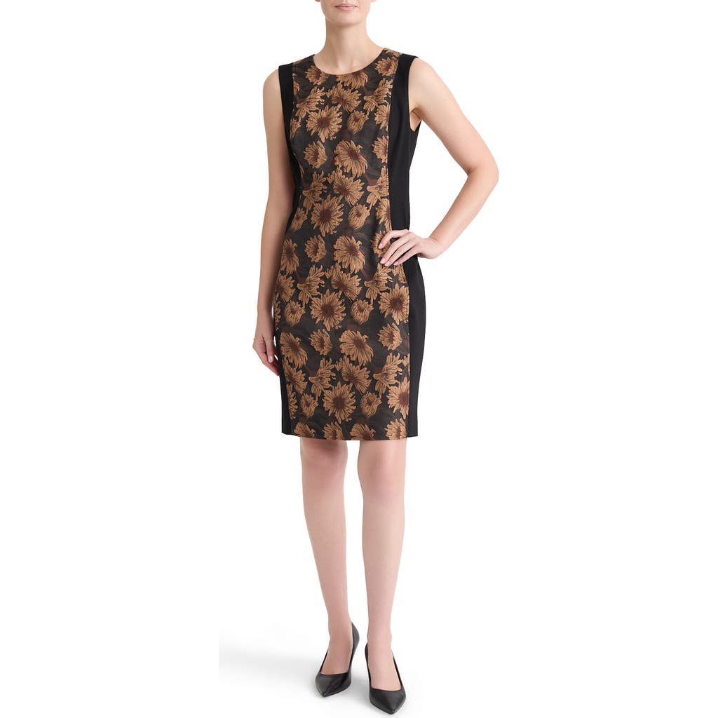 KASPER Princess Seam Sheath Dress in Black Multi at Nordstrom, Size 12