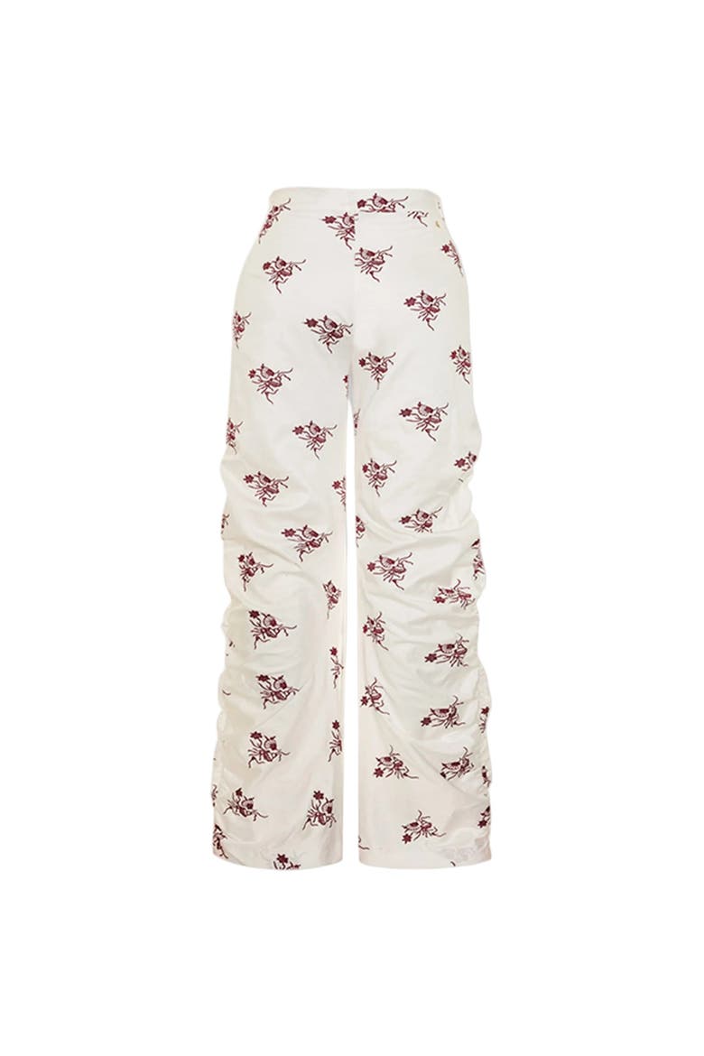 The Broderie Anglaise Edit High Waisted Embroidered Pants, Alternate, color, white