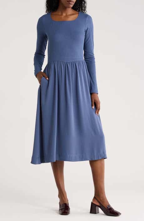 Melrose and Market Long Sleeve Fit & Flare Midi Dress