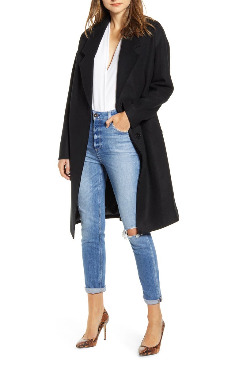 KENDALL + KYLIE Brushed Coat, Main, color,
