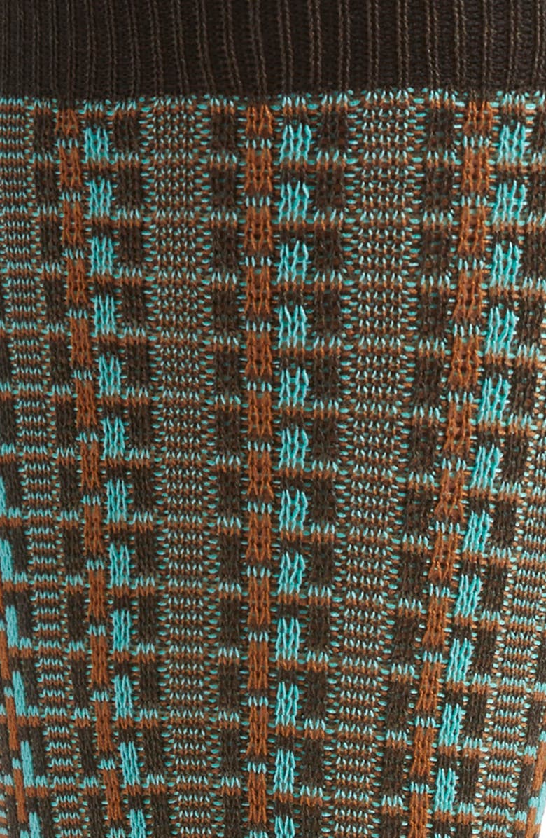 Pantherella Randolph Cotton Blend Dress Socks, Alternate, color, Dark Brown/ Aqua Multi