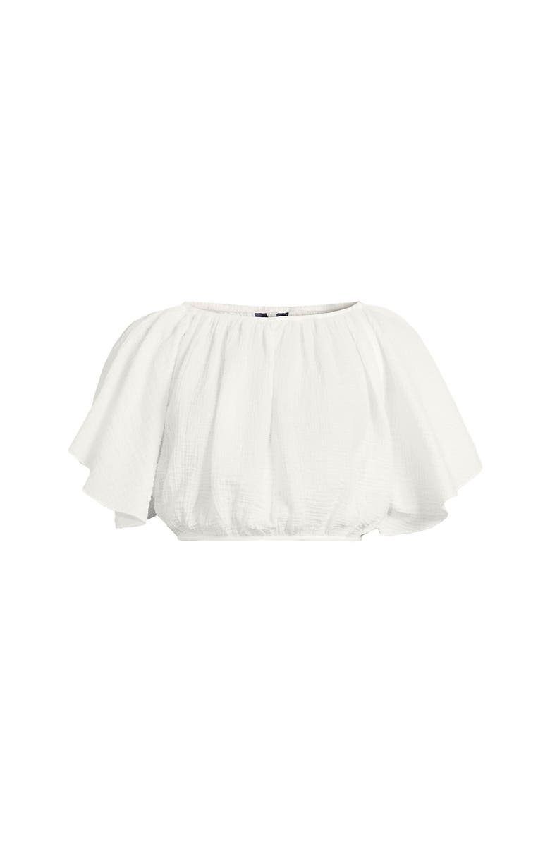 Lands' End Cotton Gauze Dolman Sleeve Crop Cover Up Top, Alternate, color, 