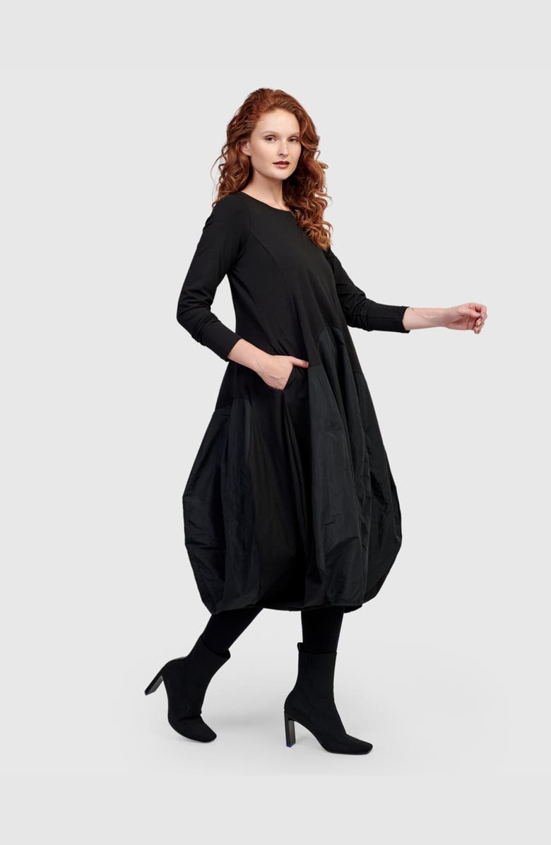 Alembika Maxima Crew Cocoon Dress, Alternate, color, Black