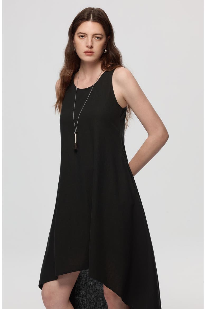 Hemp High Low Dress, Alternate, color, Black