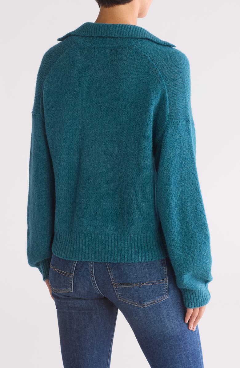Nation LTD Georgie Collared Sweater, Alternate, color, Deep Teal