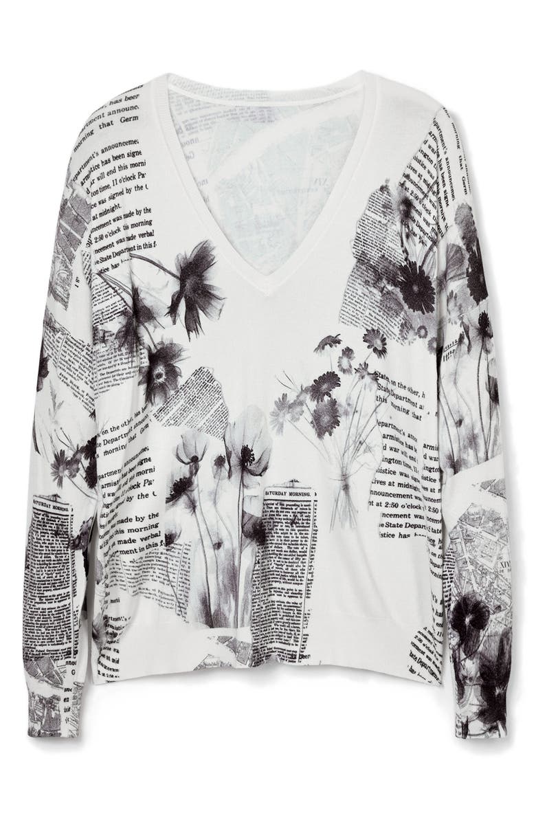 Desigual Kawartha Lakes Graphic Sweater, Alternate, color, White