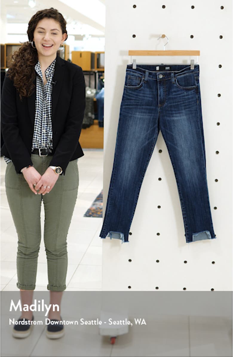 Reese High Waist Frayed Step Hem Ankle Straight Leg Jeans, sales video thumbnail