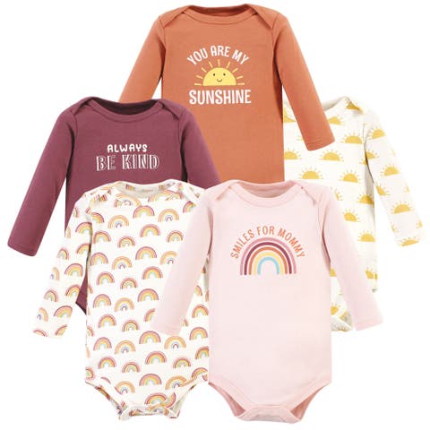Essential Long-Sleeve Cotton Bodysuit Set (5-Piece)