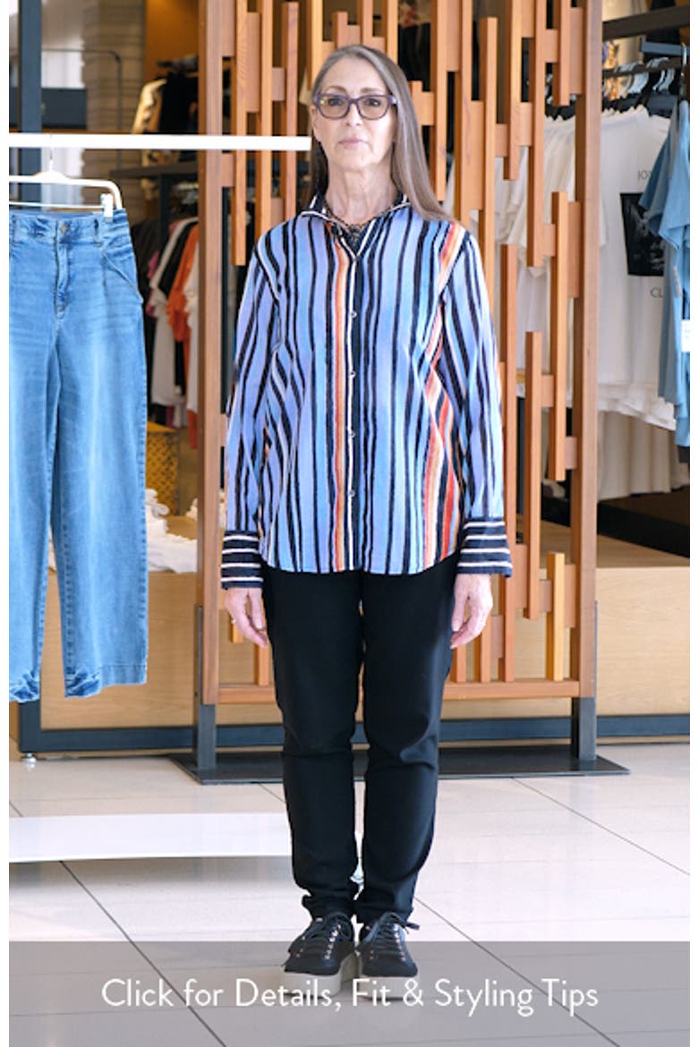 Painted Peninsula Stand Collar Cotton Button-Up Shirt video