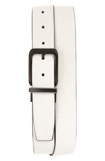 Pga Tour Faux Leather Belt In Wht/blk