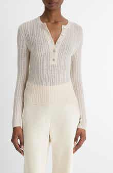 Vince Pointelle Cashmere & Silk Henley