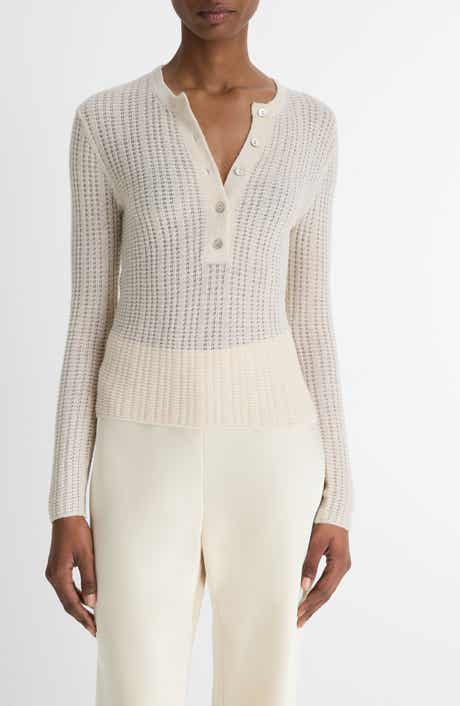 Vince Pointelle Cashmere & Silk Henley