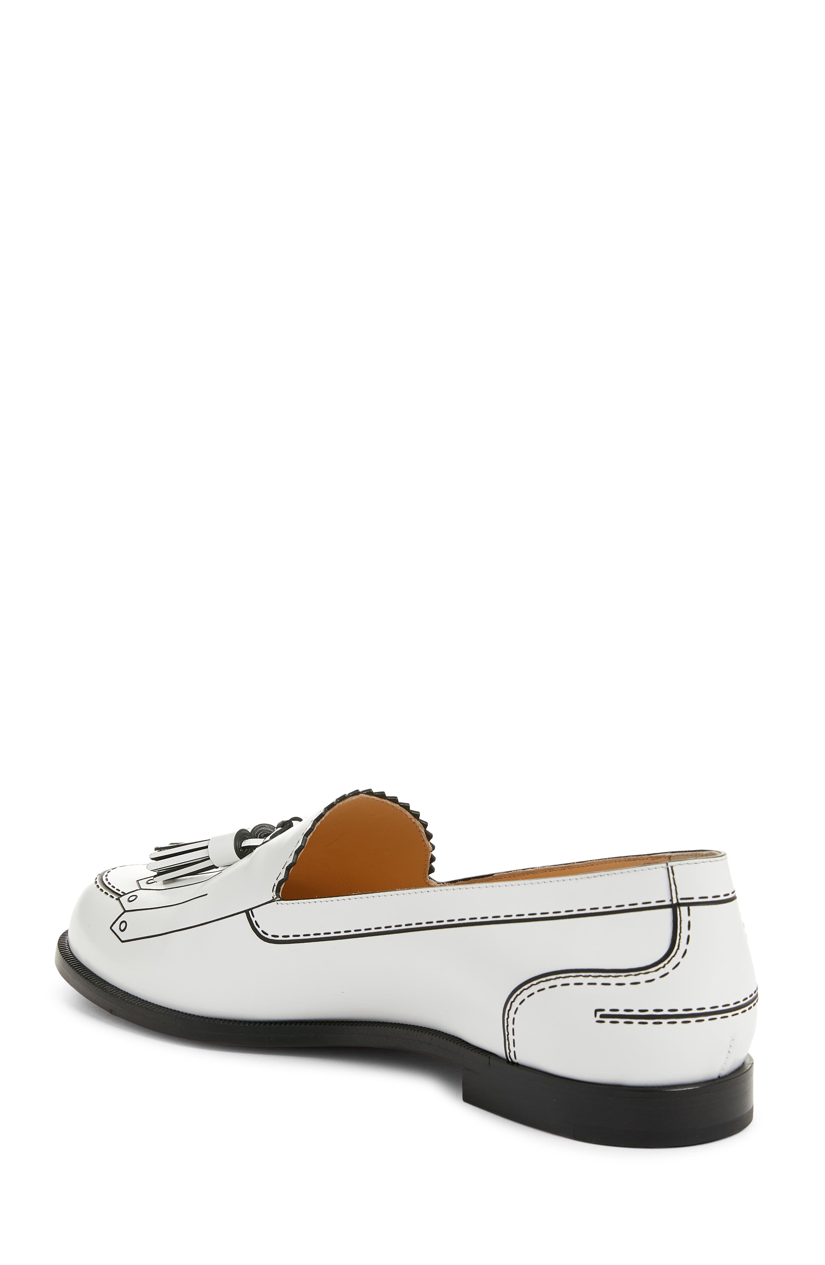 Trompinetta Trompe L'oeil Loafer, Alternate, color, WHITE/ BLACK