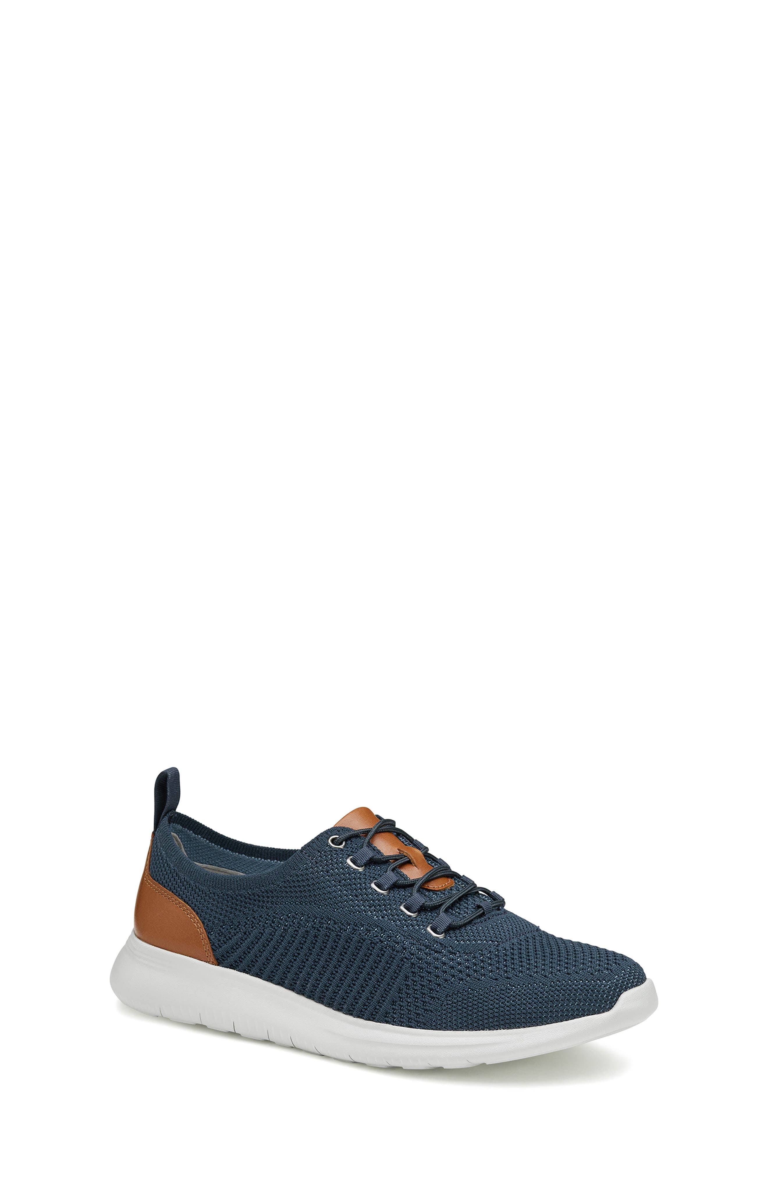 Johnston & Murphy McGuffey Knit Sneaker, Main, color, Navy Knit