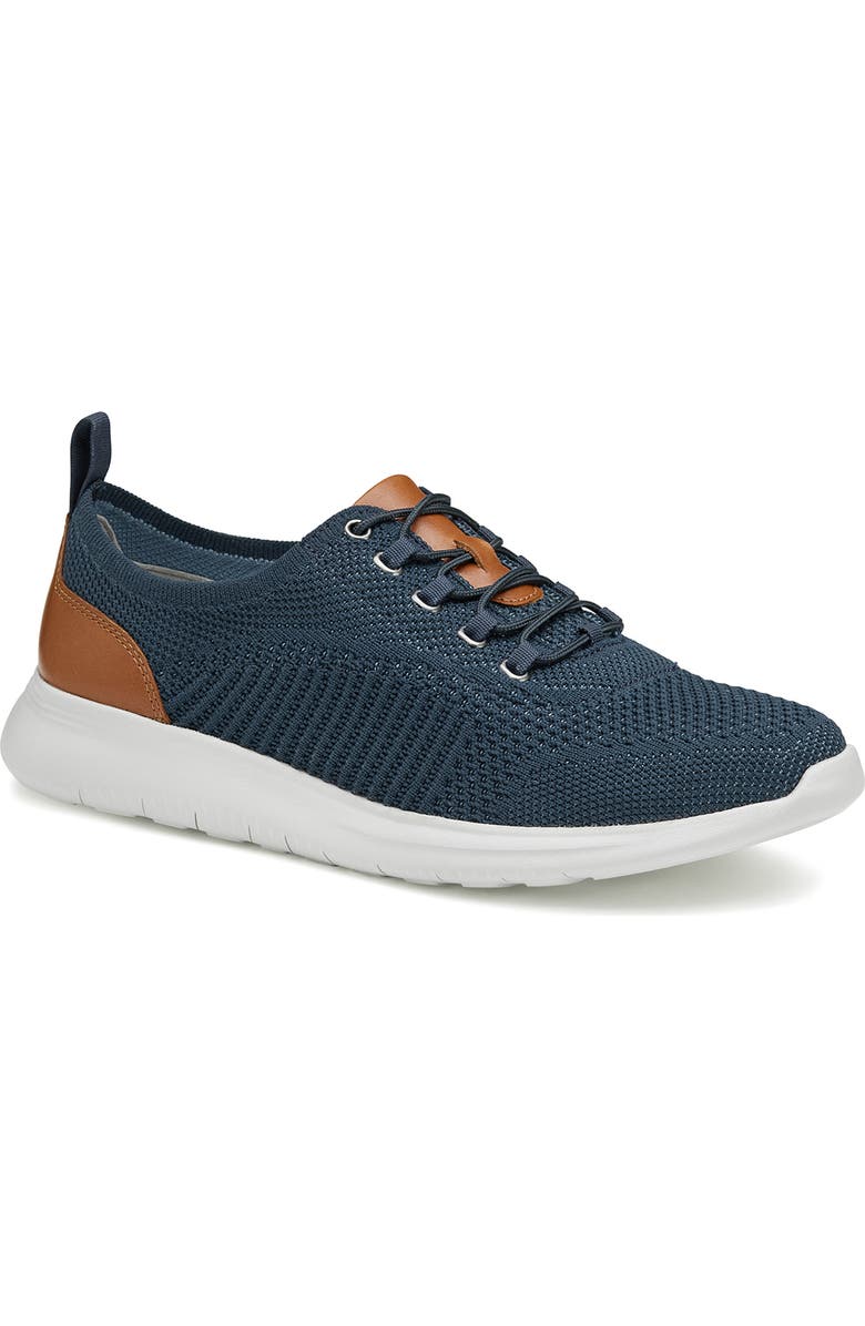 Johnston & Murphy McGuffey Knit Sneaker, Main, color, Navy Knit