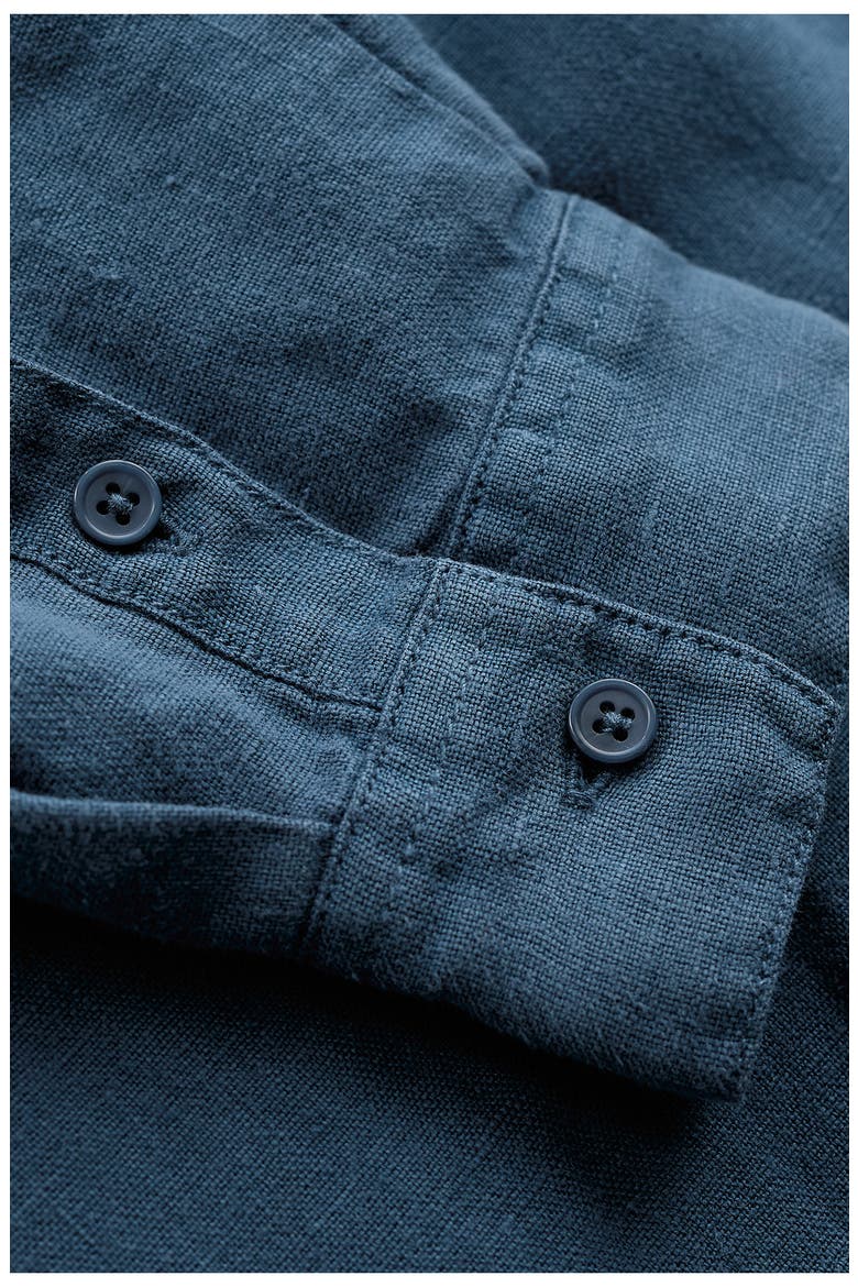 Hazel Branch Linen Button-Up Shirt, Alternate, color, DUSK