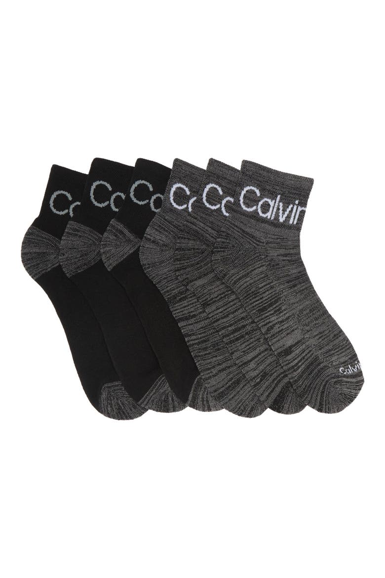 Sport Cushion Sock - Pack of 6, Main, color, BLACK ASSORTED