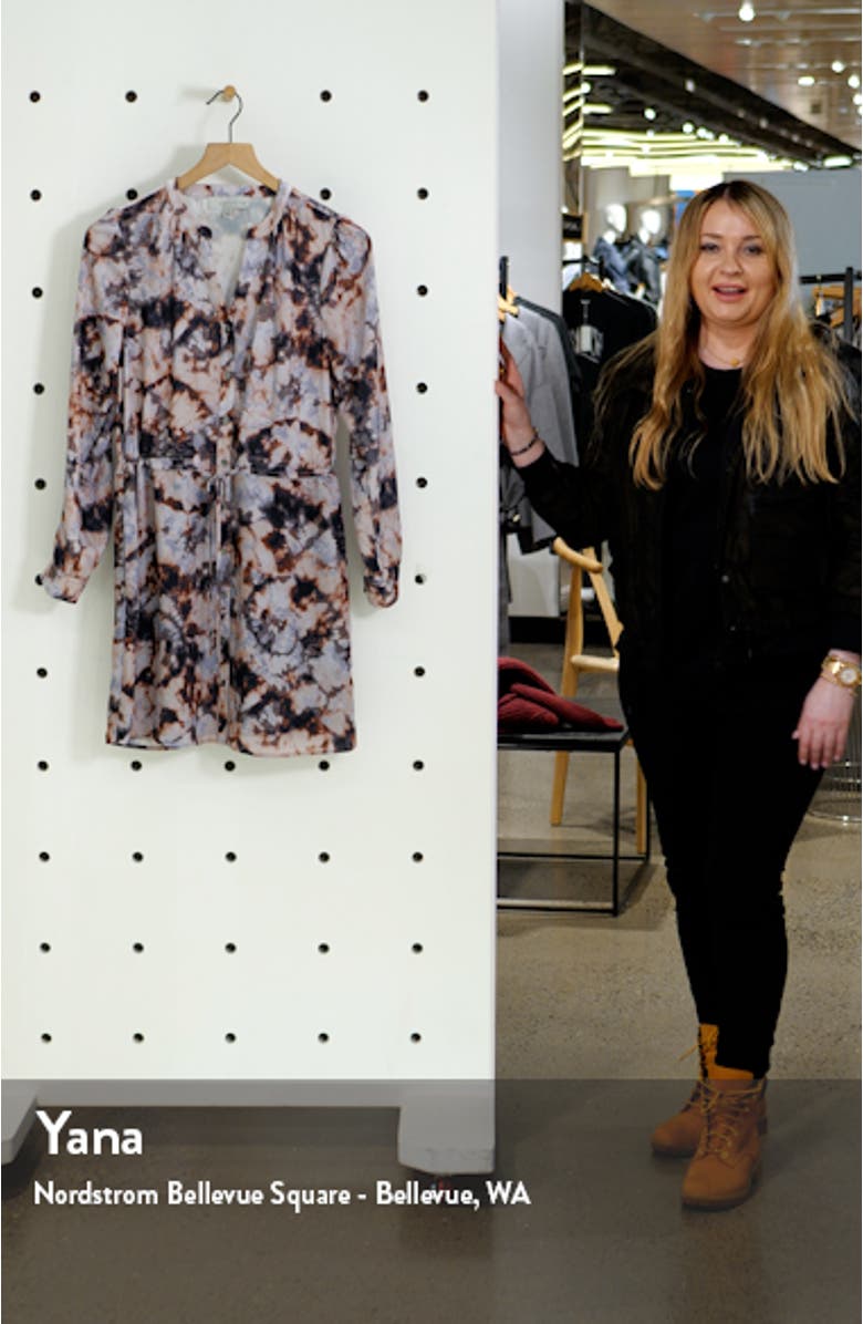 Sachi Tie Dye Long Sleeve Shirtdress, sales video thumbnail