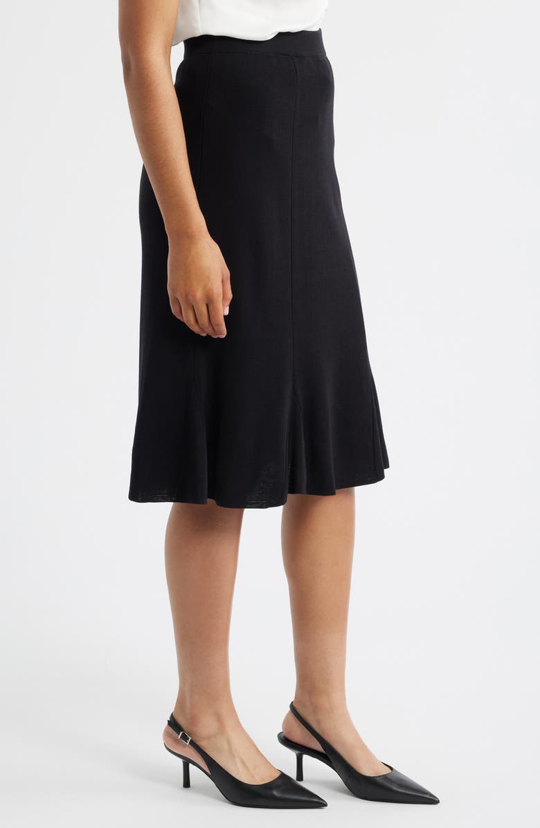 Misook Gored Knit Skirt, Alternate, color, Black