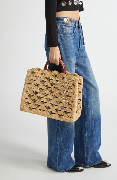 Rabanne Raffia Disc Tote