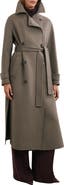 Reiss Luna Double Breasted Tie Waist Wool Blend Coat