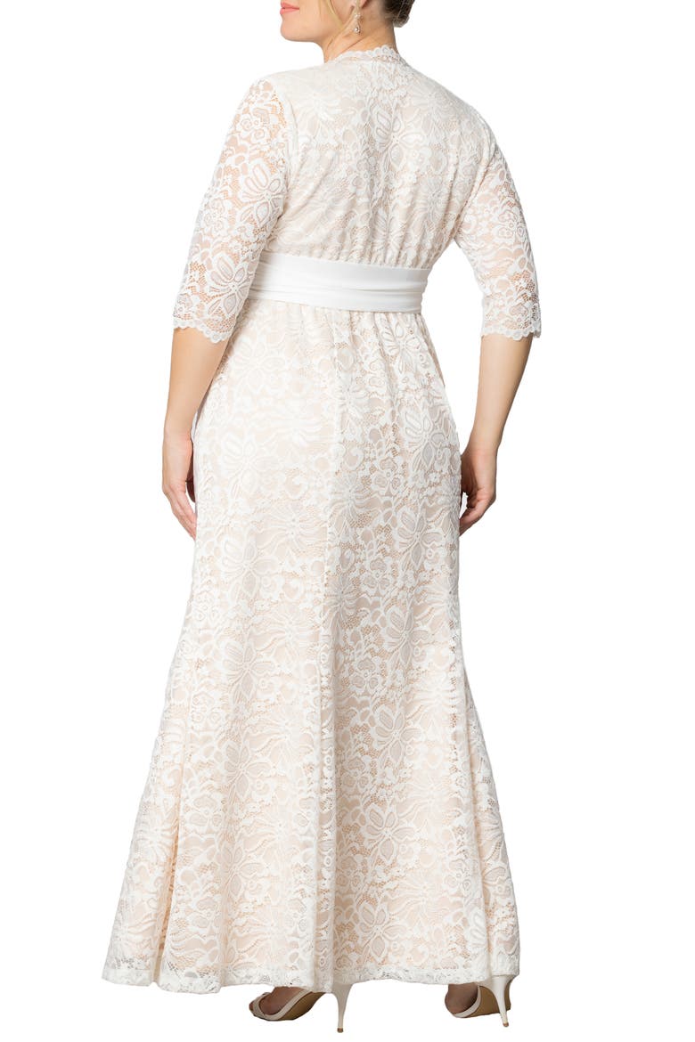 Amour Lace Gown, Alternate, color, IVORY LACE/ NUDE LINING