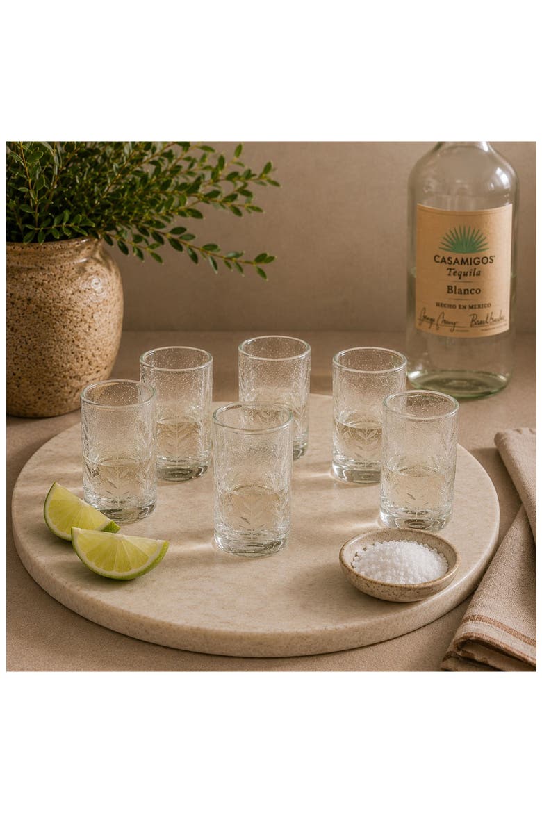 Etched Set of 6 Tequila Sipping Glasses, Alternate, color, CLEAR