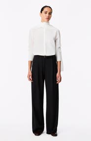 Another Tomorrow Signature Bow Blouse | Off White
