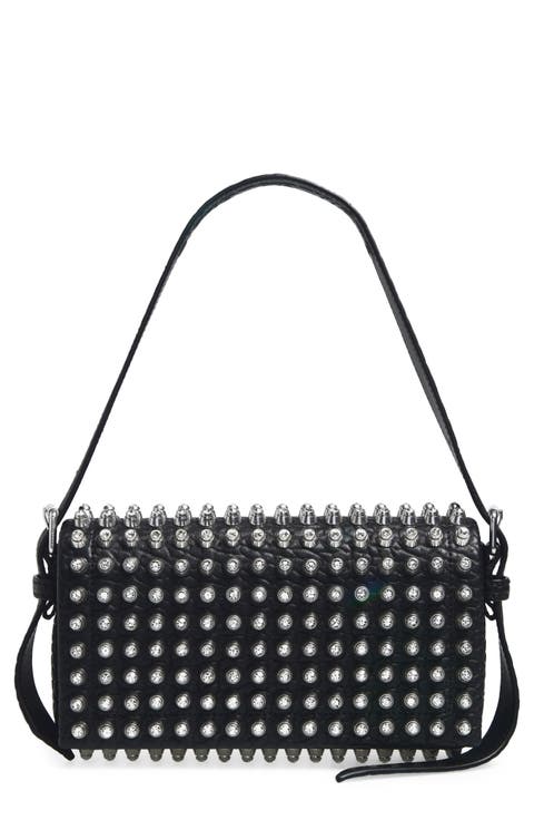 Slim Ricco Crown Studded Leather Shoulder Bag