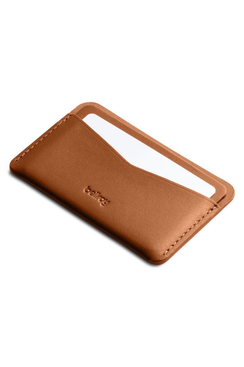 Leather RFID Card Case, Main, color, CARAMEL