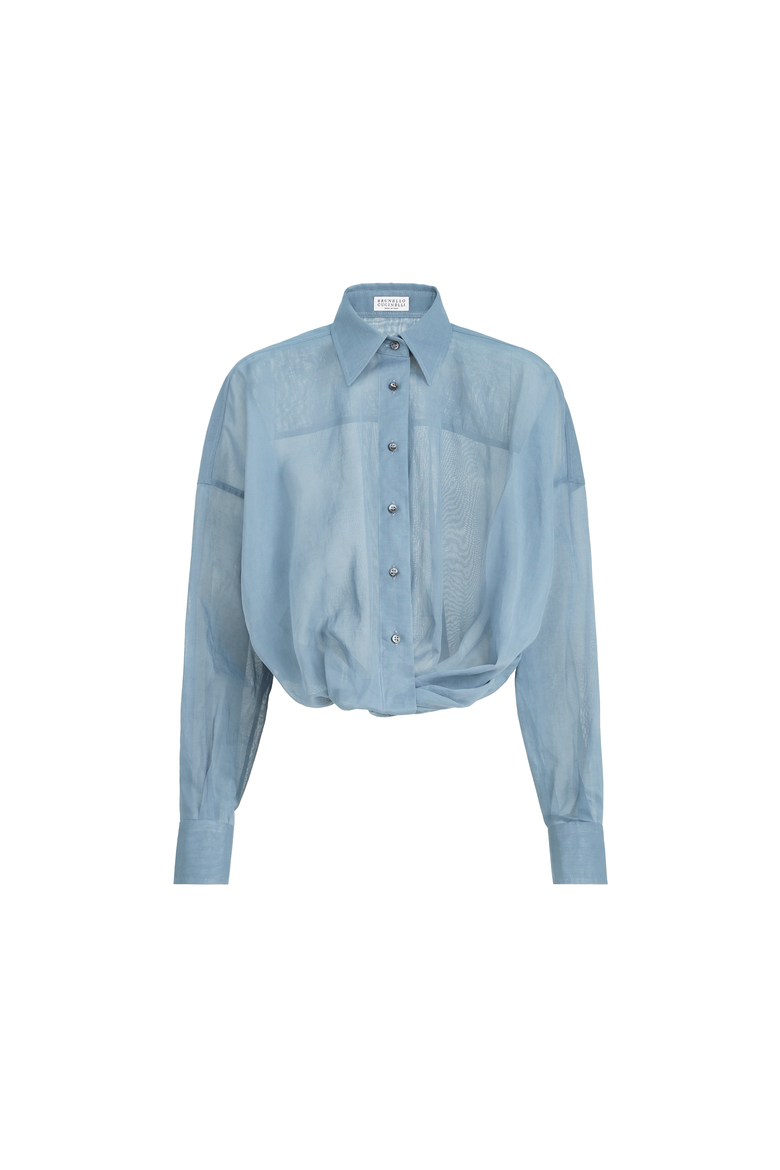 Organza shirt, Alternate, color, Azure