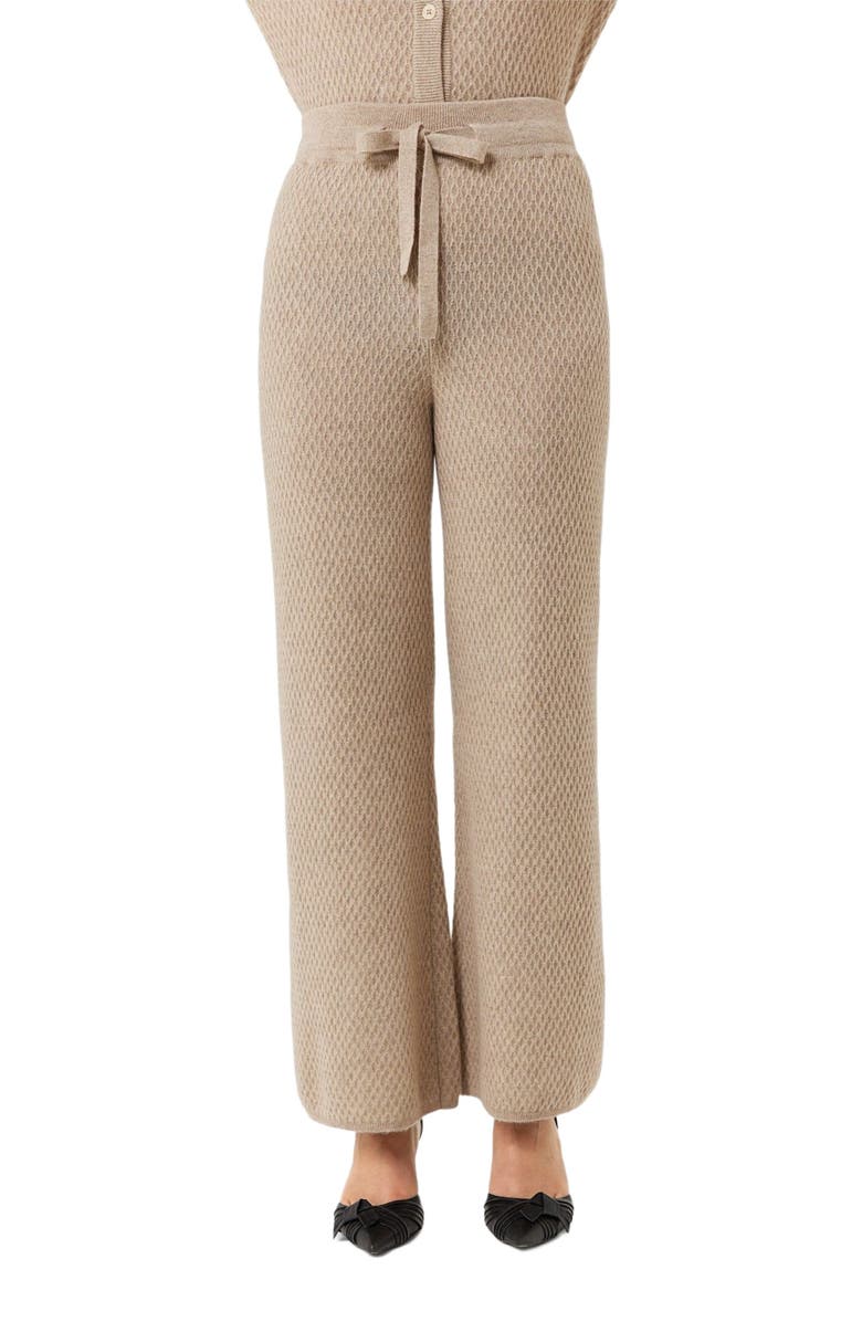 GOBI Mongolian Cashmere Textured Knit Cashmere Pants, Alternate, color, Warm Grey