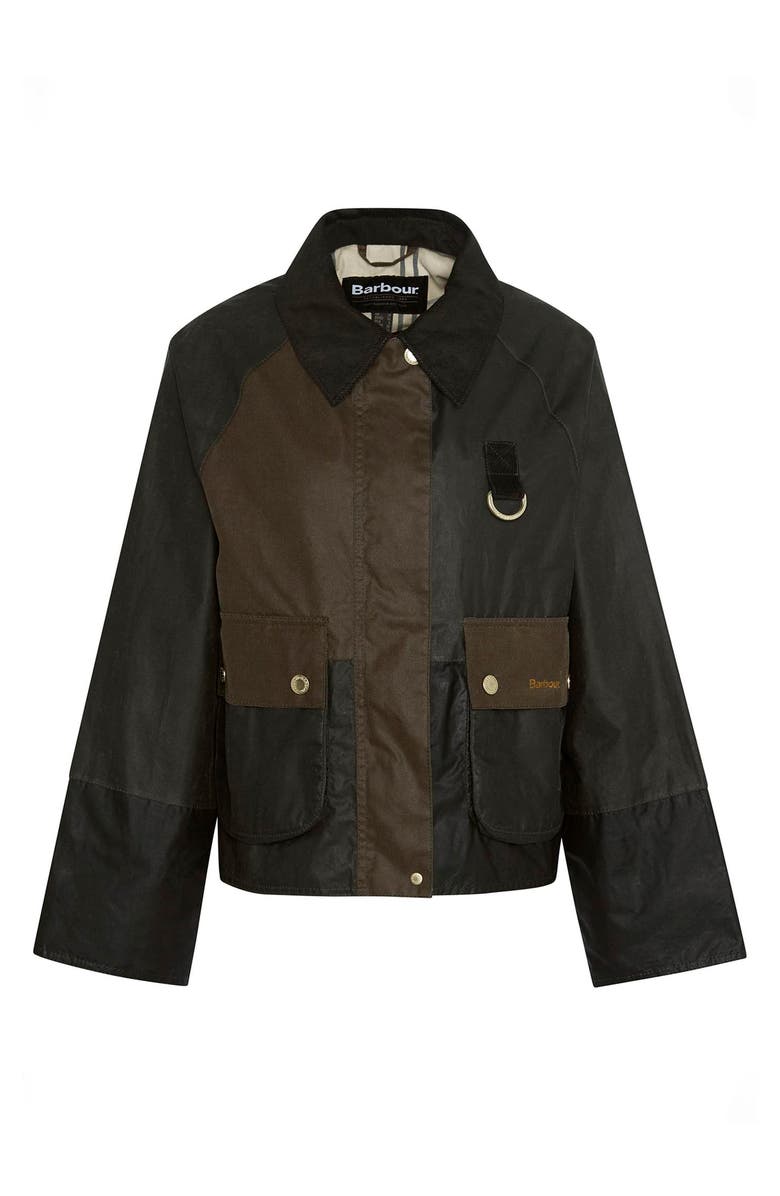 Barbour Alma Colorblock Waxed Cotton Jacket, Alternate, color, 