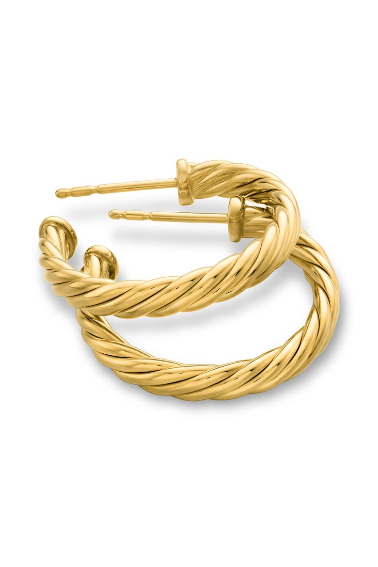 Small Cablespira Hoop Earrings in 18K Yellow Gold, Alternate, color, GOLD