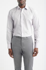 Nordstrom Trim Fit Check Non-Iron Cotton Dress Shirt