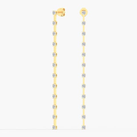 Long Orbit Drop Lab Diamond in 14K Gold