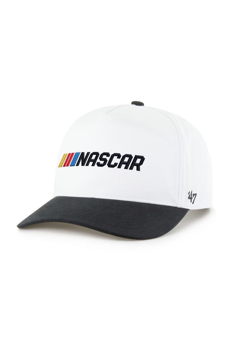 Men's '47  White/Black NASCAR Two-Tone Team Adjustable Hitch Hat, Main, color, White