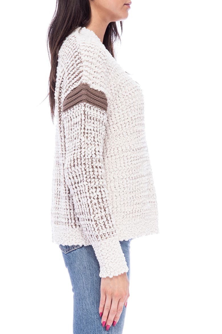 Colorblock Boucle Knit Pullover Sweater, Alternate, color, CREAM/ TAUPE