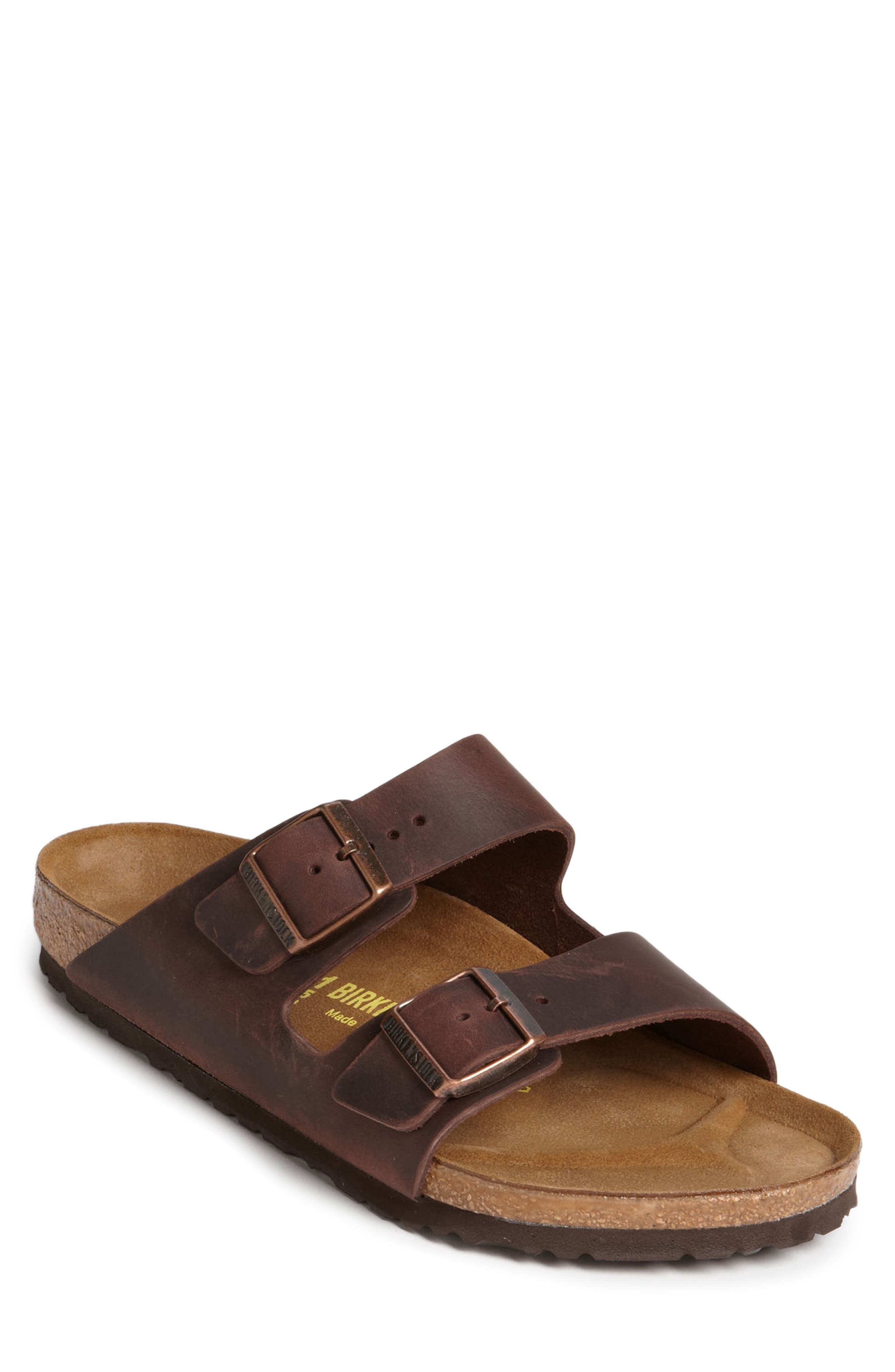 Birkenstock Arizona Slide Sandal, Main, color, Habana Oiled Brown
