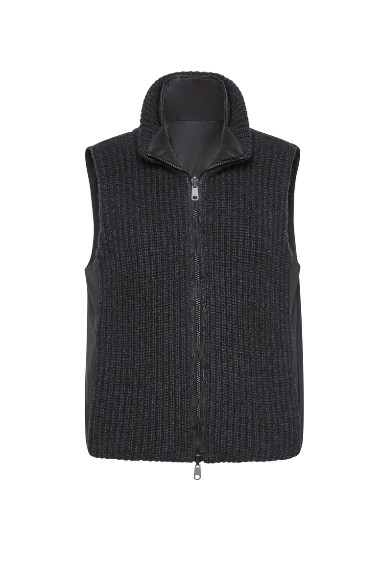 Brunello Cucinelli Cashmere down vest, Main, color, Lignite Grey