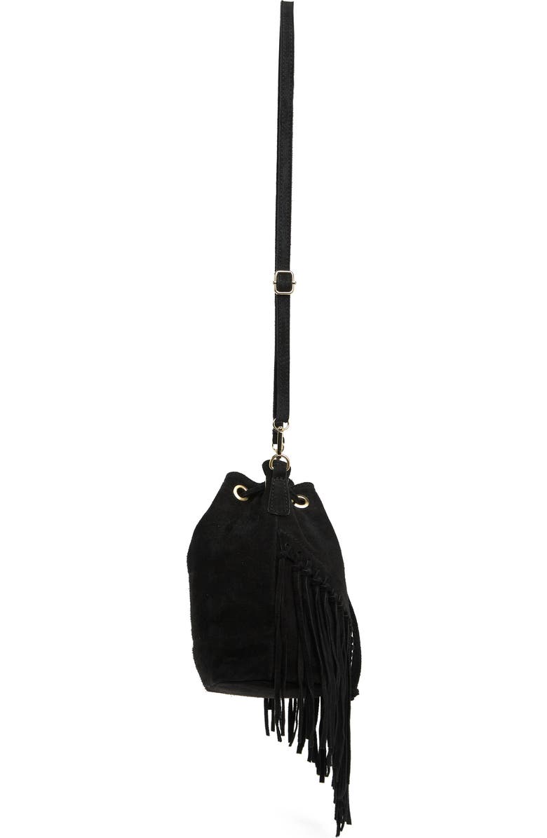 MASSIMO CASTELLO Fringe Suede Bucket Bag, Alternate, color,